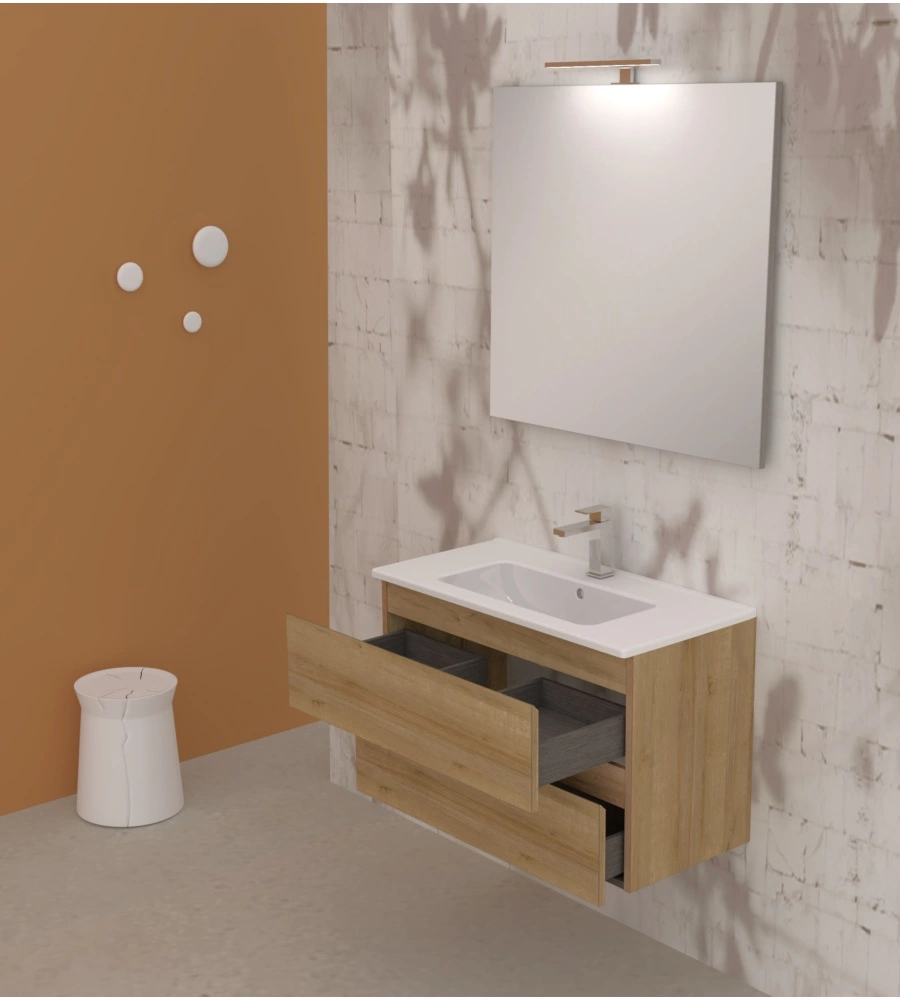 MOBILE BAGNO "LEONARDO" ROVERE, 80 CM